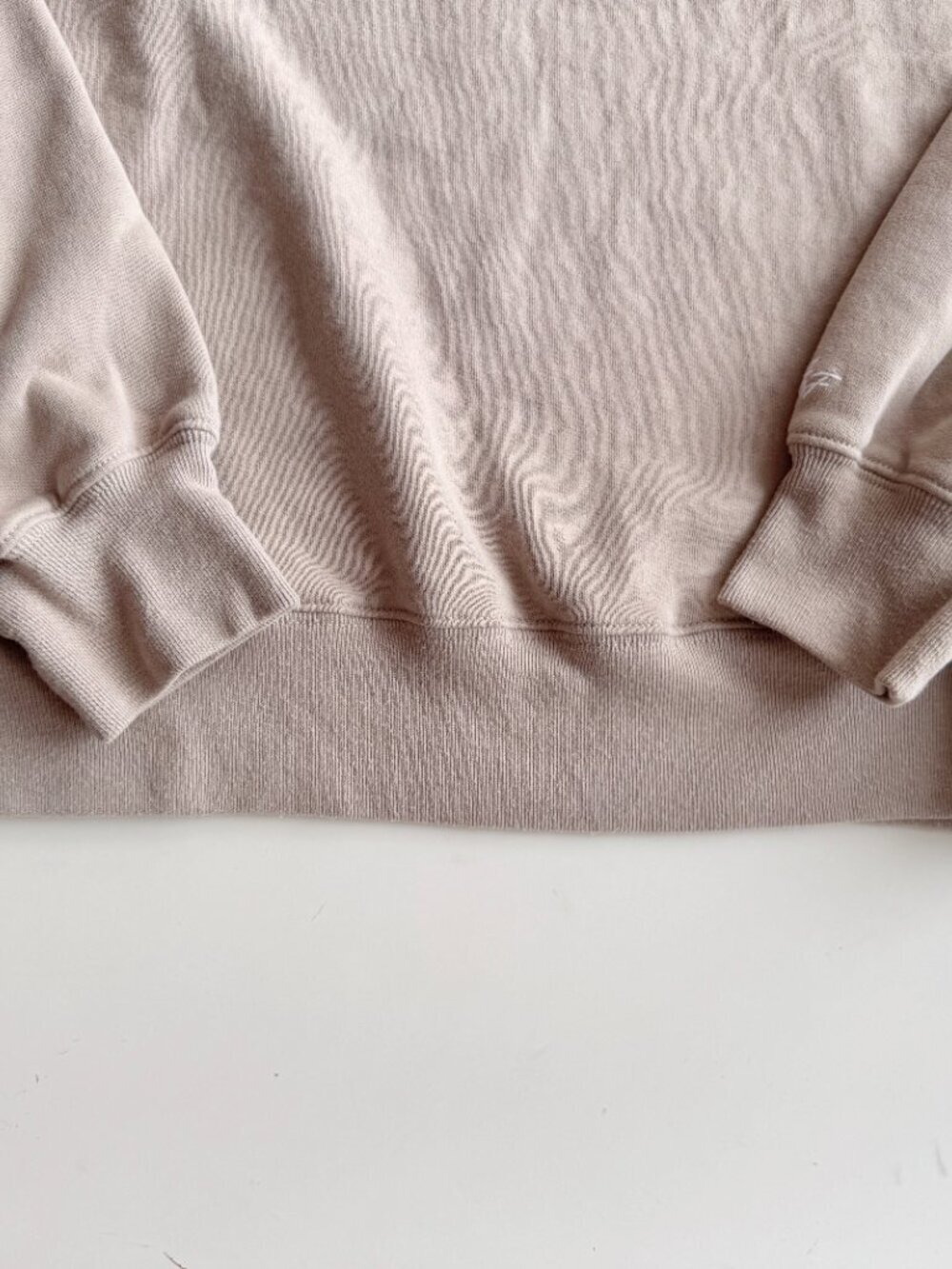 ABERCROMBIE & FITCH Taupe Cotton Fleece Embroidered Crew Sweatshirt, Size XS - Picture 10 of 14